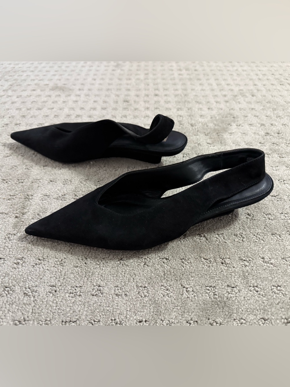 Toteme Black Pointed Slingback Flats